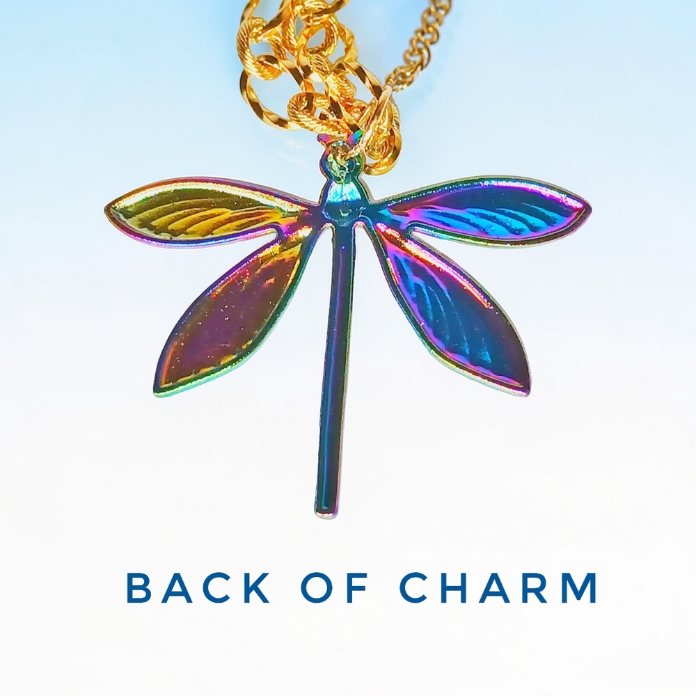 HP🎉 Gold Enchanted Choker Necklace Multicolor Dragonfly Pendant New Age Grunge - Picture 5 of 12